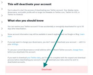 How do I delete my Twitter account?